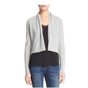 Rebecca Taylor Camile Cashmere Crop Gray Cardigan